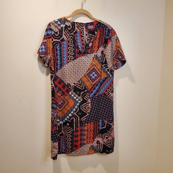 Braeve casual COLORFULL Light wei shift gerometric print short dress M - Picture 3 of 10